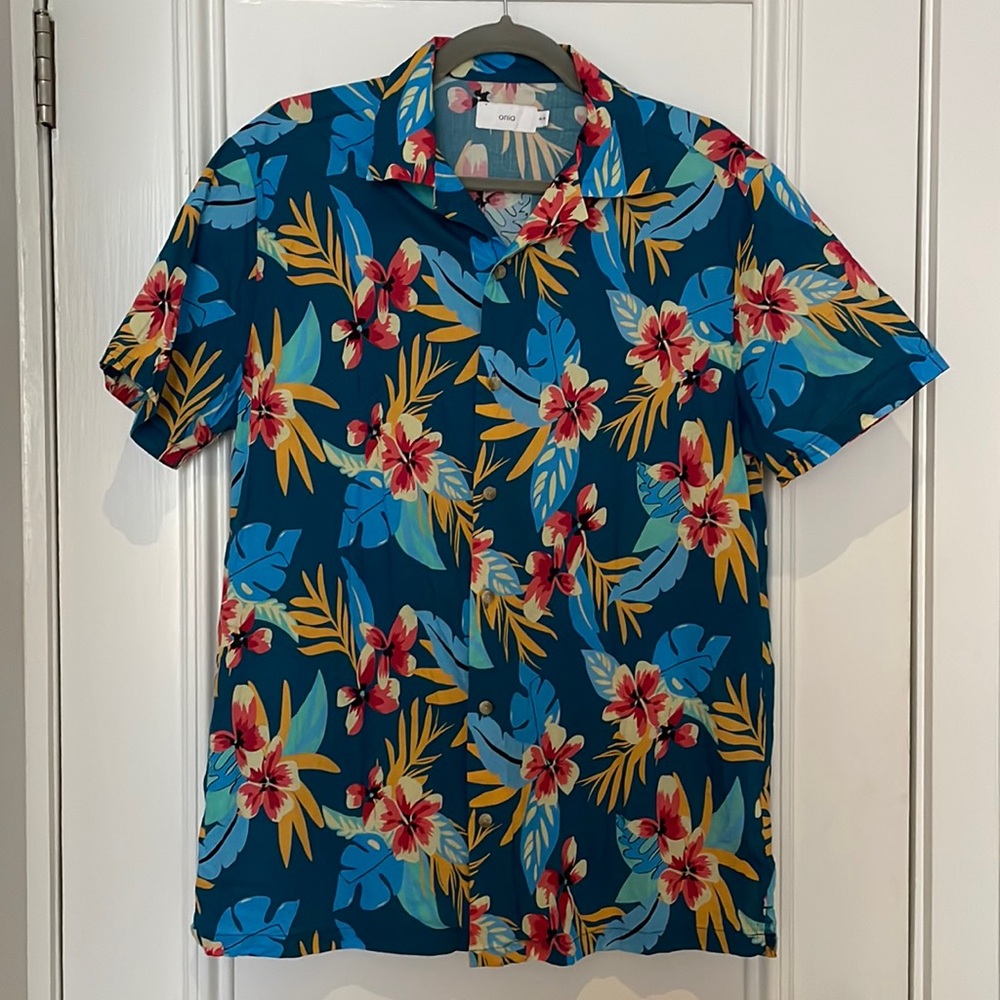 Men’s Onia Floral Button Up Short Sleeve Shirt